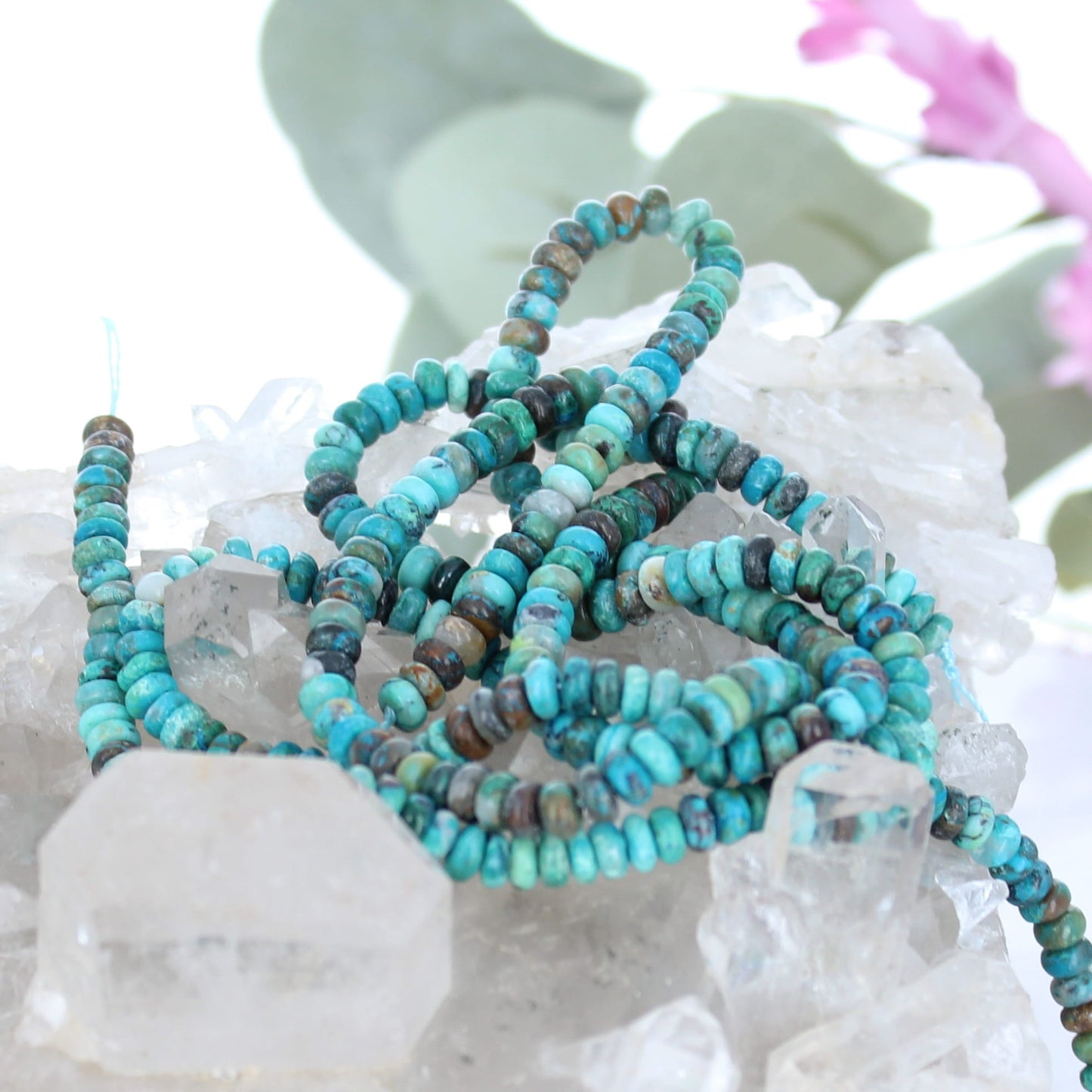 Chrysocolla Gem Silica Beads Rondelles 4.5mm