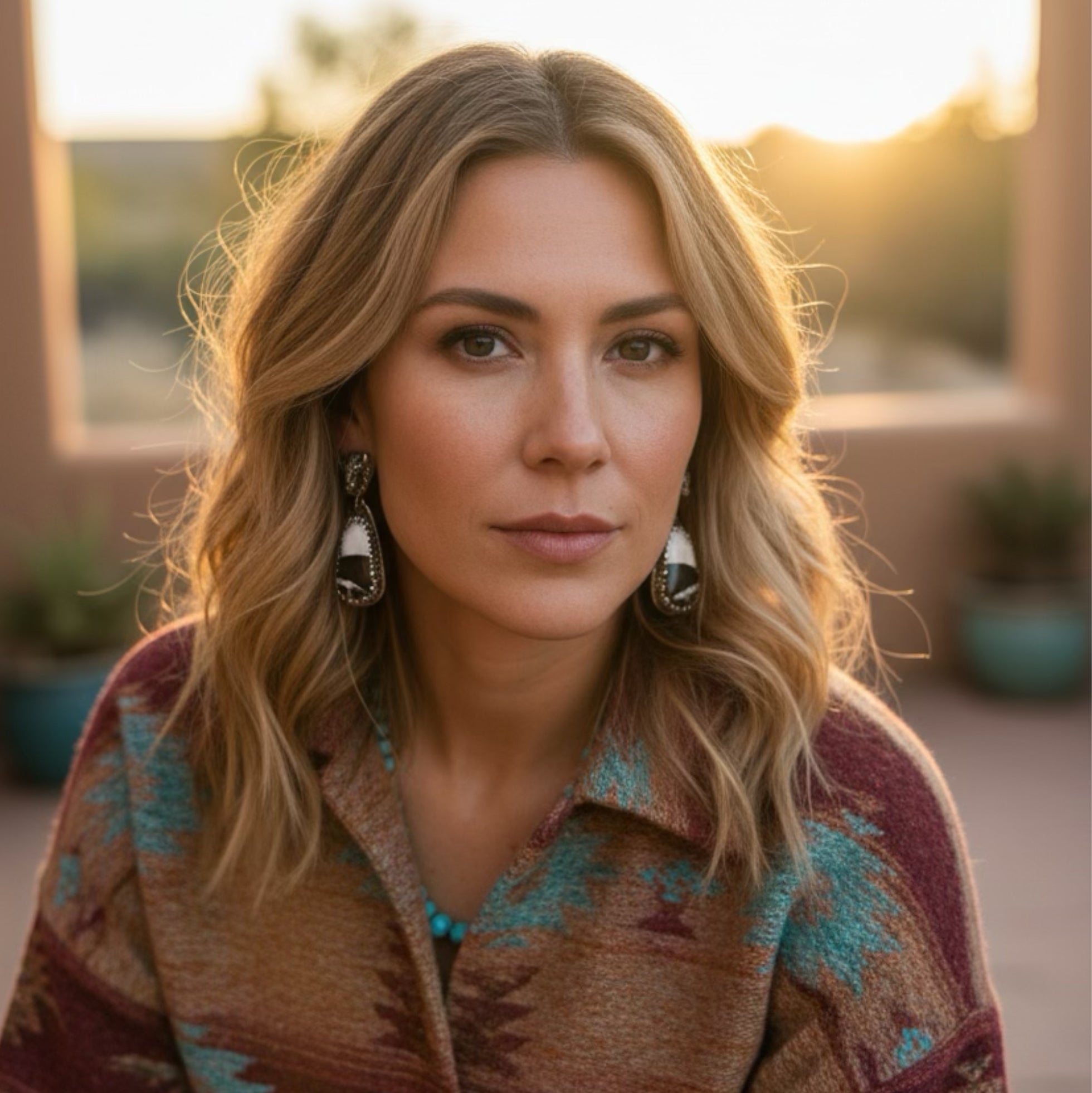 Buffalo Head White Buffalo Mine Turquoise Earrings Southwest Sterling #2