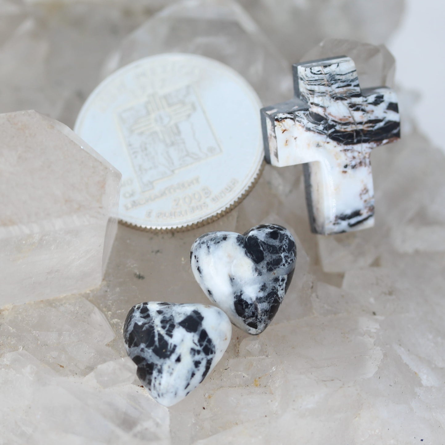 Rare White Buffalo Turquoise Cabochon Components 3 Pcs