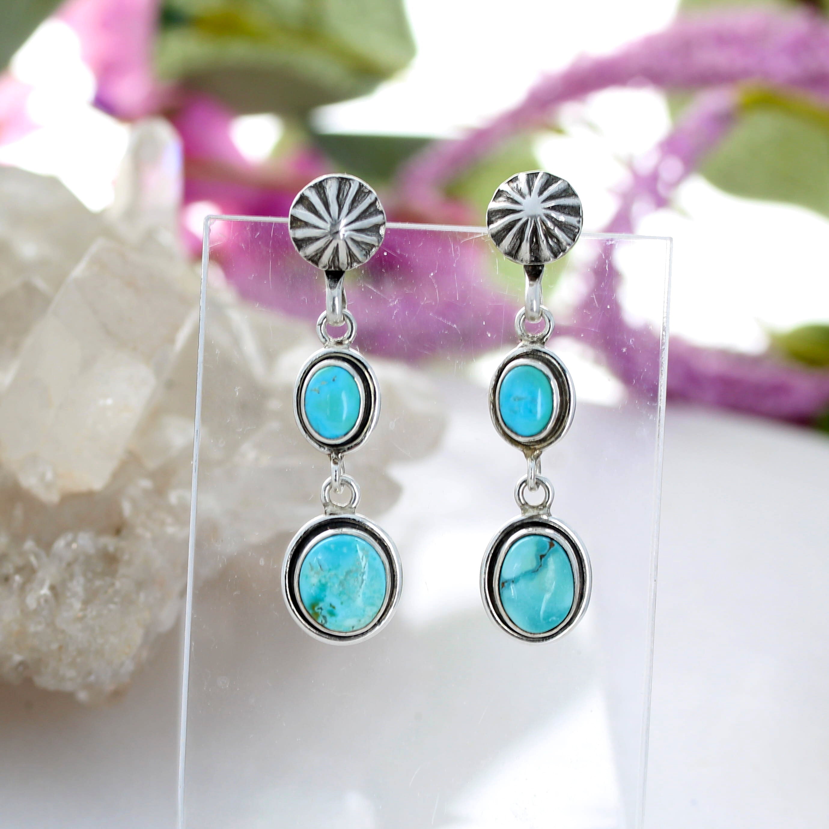 BLUE MOON Turquoise Earrings Robins Egg Blue Southwest