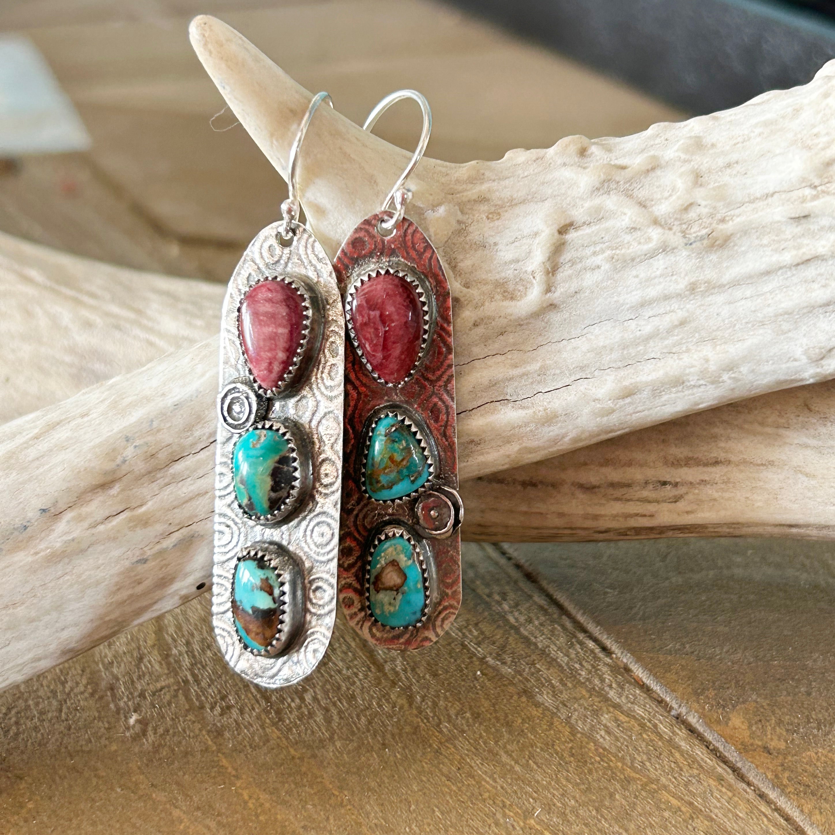 PURPLE SPINY OYSTER Earrings Royston Turquoise NewWorldGems