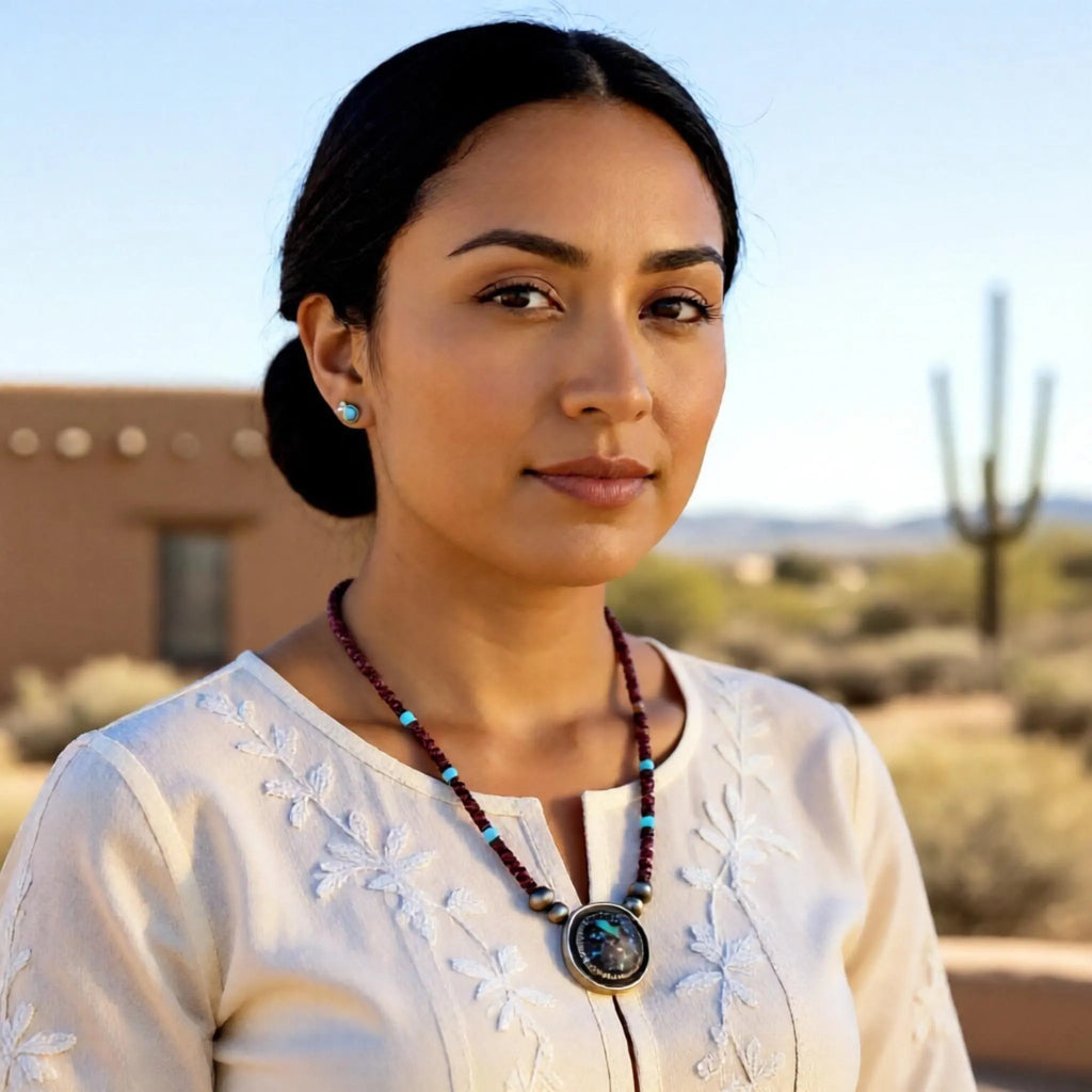 PURPLE SPINY Oyster Sleeping Beauty Turquoise Sterling Southwestern Necklace 17"