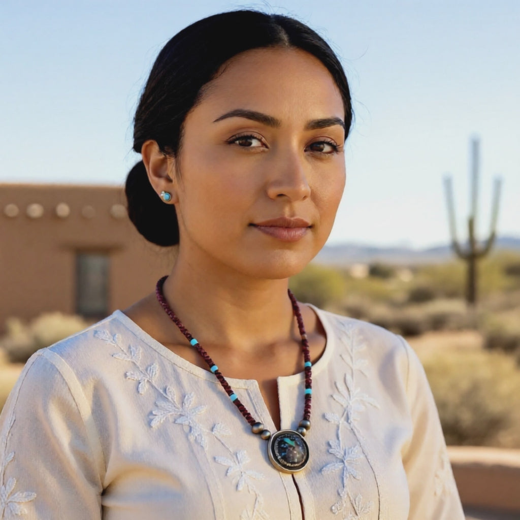 PURPLE SPINY Oyster Sleeping Beauty Turquoise Sterling Southwestern Necklace 17"