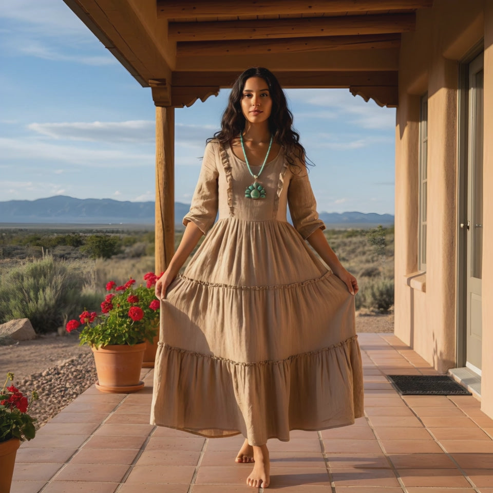 Gorgeous Sonoran Gold Turquoise Rising Sun Pendant Sterling