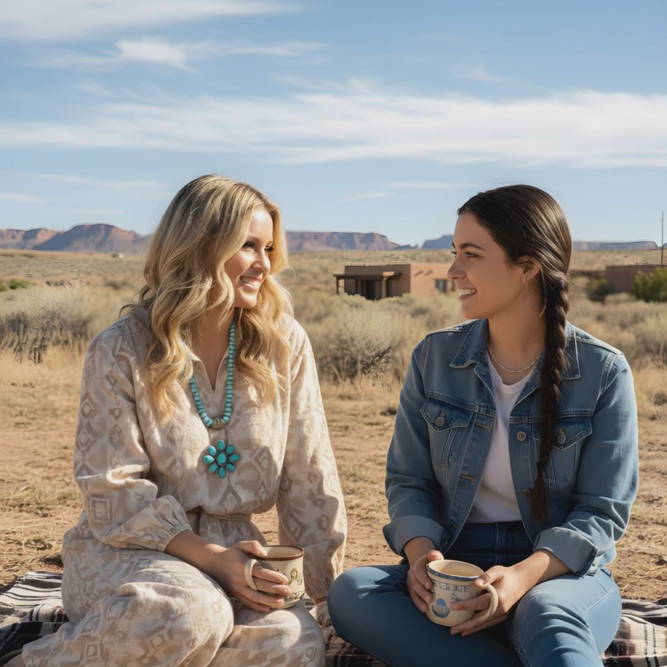 Bright Blue Ridge Nevada Turquoise Pendant Sterling Silver 9 Stone Gorgeous