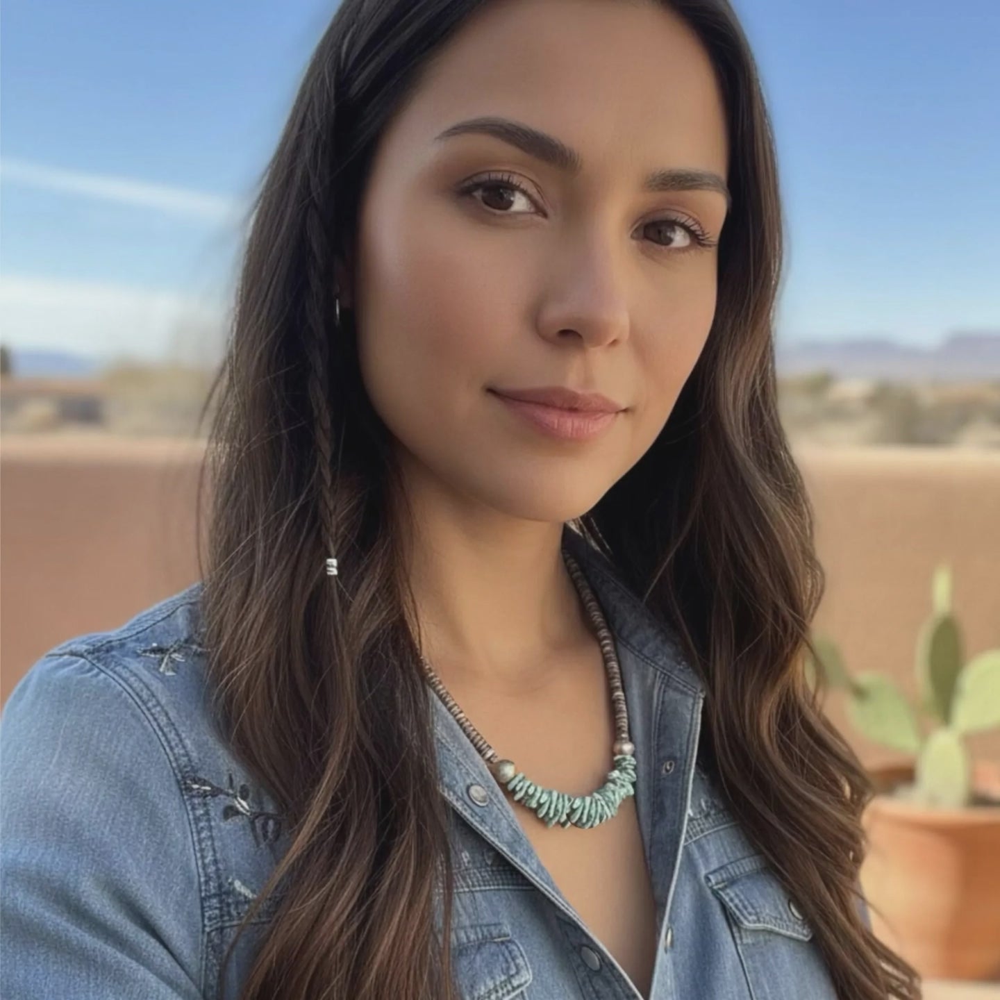 Lone Mountain Turquoise Necklace with Shell Heshi Sterling