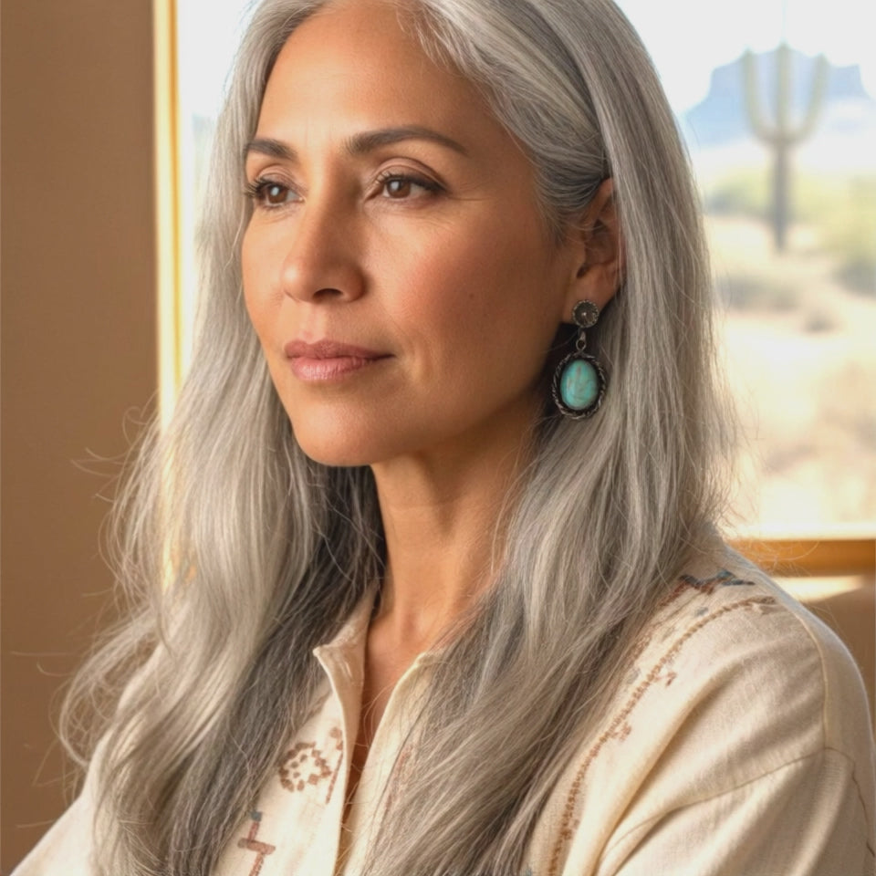 AAA TURQUOISE Earrings #8 Mine Sterling Nevada Southwest