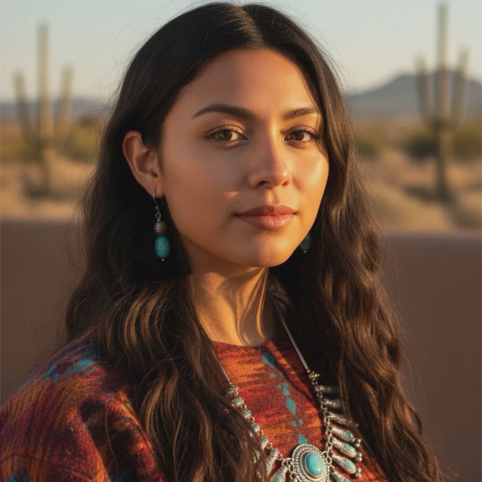 AAA Sleeping Beauty Turquoise Earrings Sterling Silver Navajo Beads