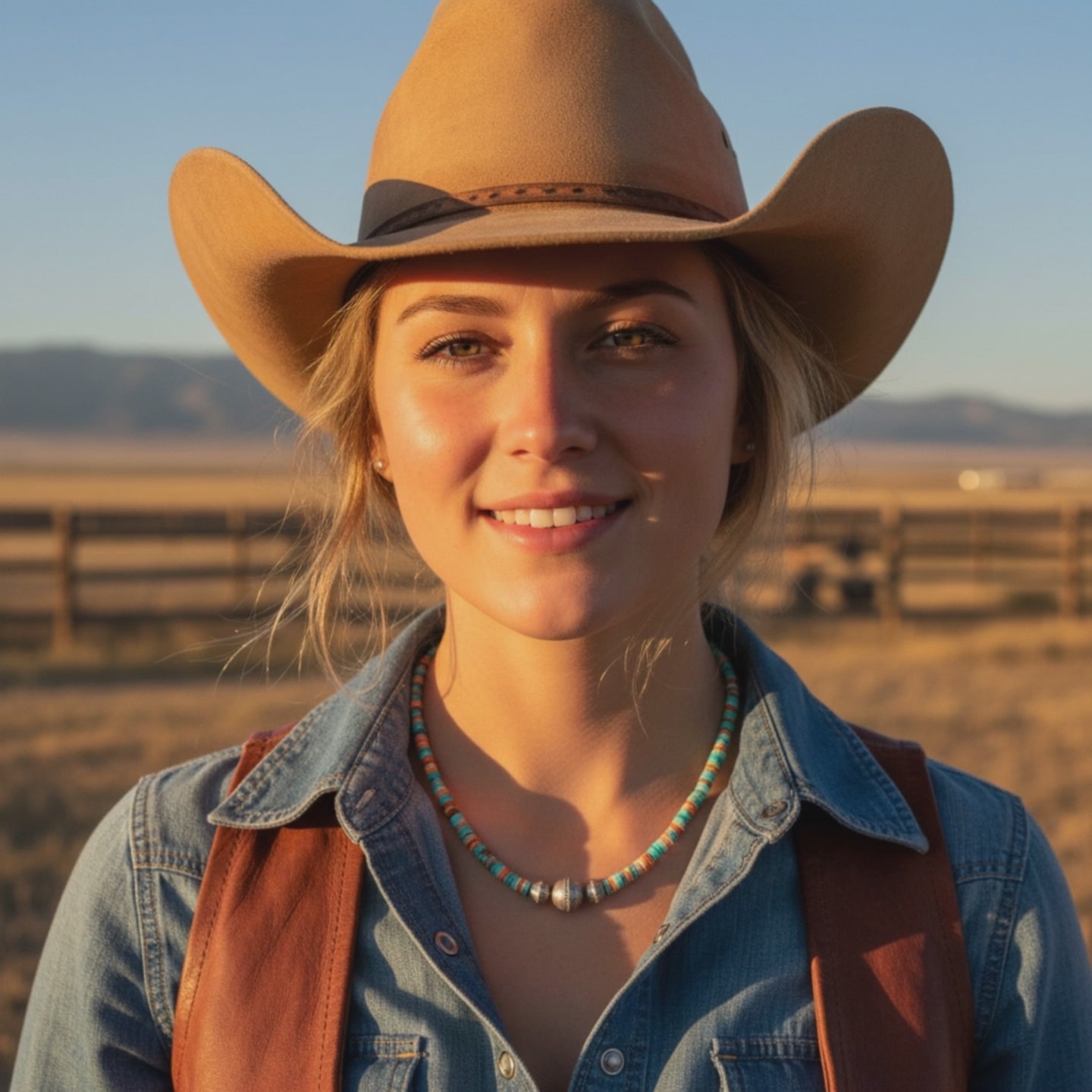 Spiny Oyster Turquoise Necklace Sterling Pueblo Beads 19"
