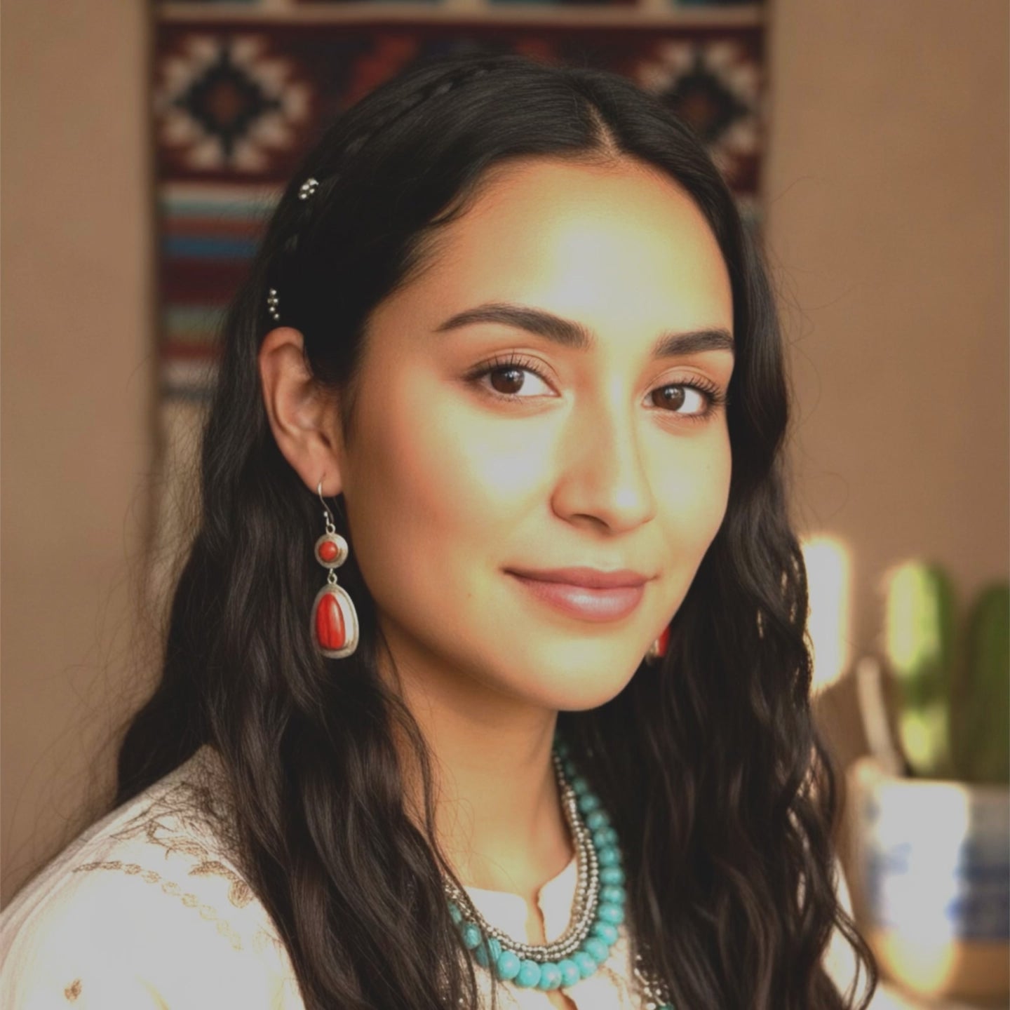 Gorgeous Red Rosarita Gold Slag Glass Earrings with Coral Sterling Silver