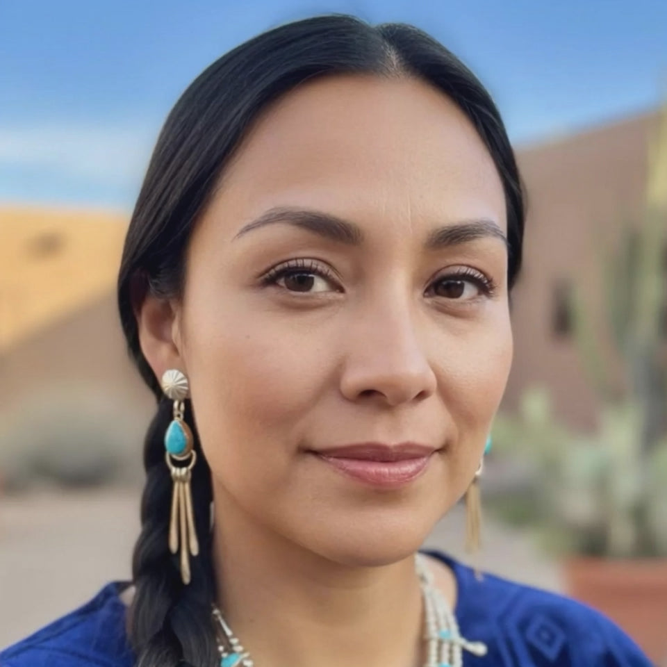 AAA Blue Ridge Turquoise Moon Earrings Dangles Southwest