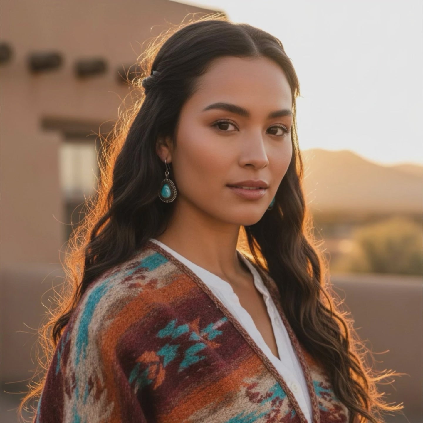 Blue Ridge Nevada Turquoise Earrings Sterling Dangles Southwest Boho