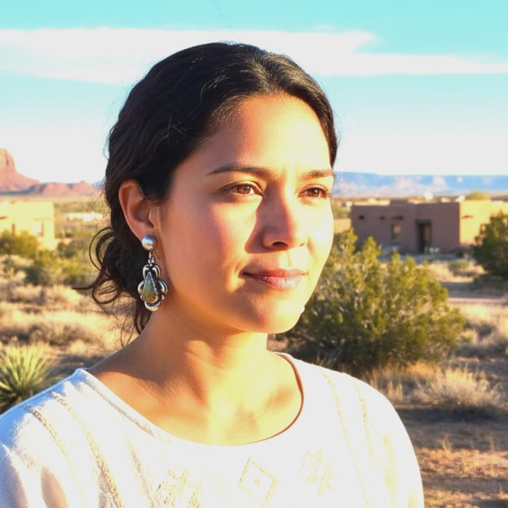 Many Moons Royston Turquoise Earrings Sterling Silver