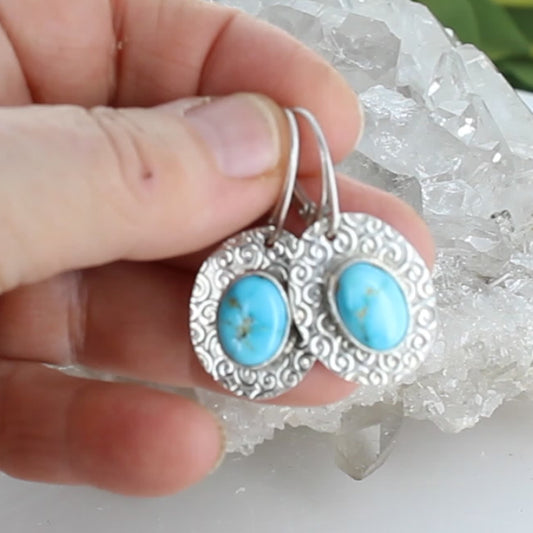 Sonoran Rose Turquoise {Mexican} Southwest Earrings Sterling