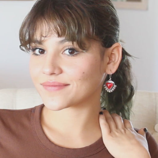 Rosarite Gold Glass Earrings Drops Boho Chic Sterling silver