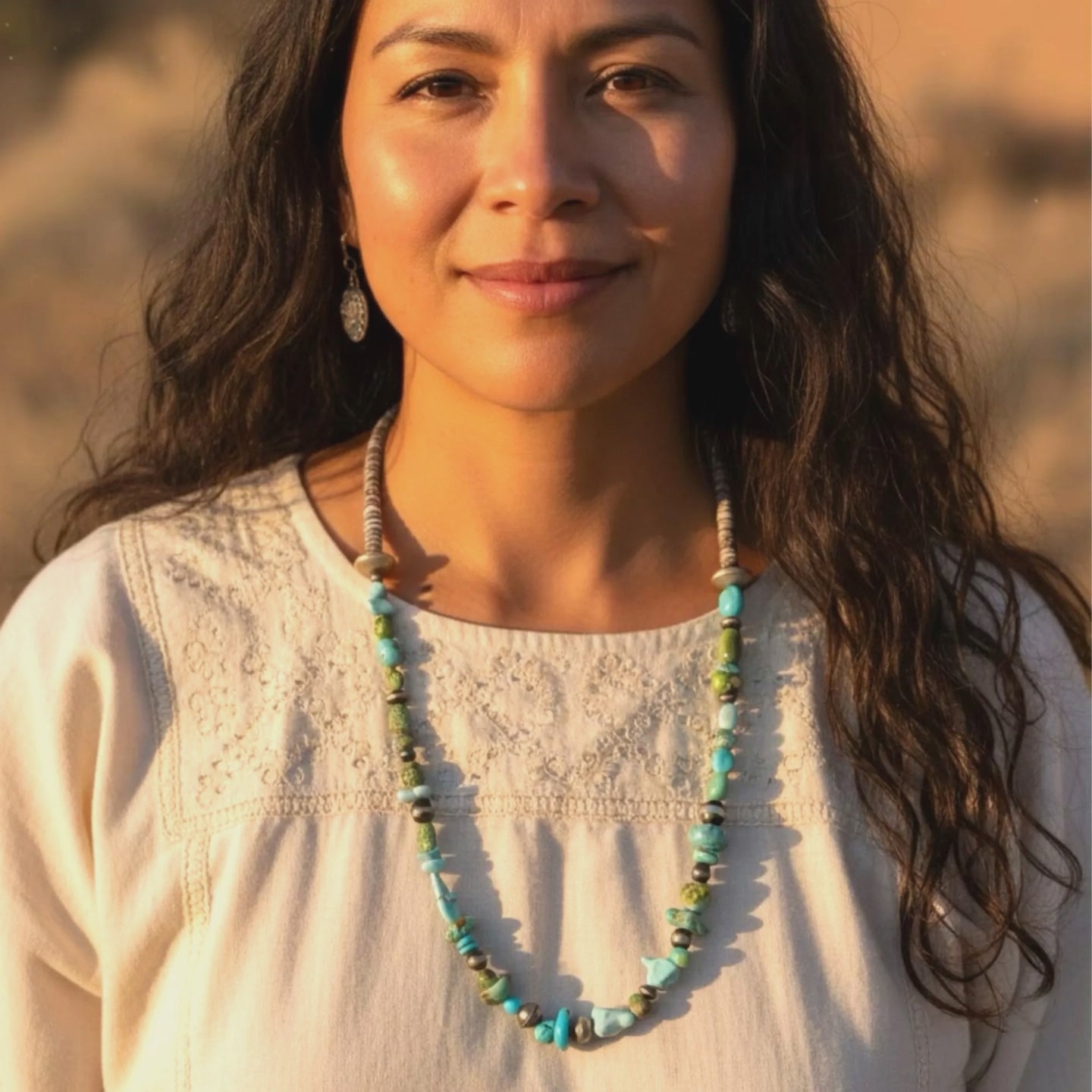 Lone Mountain and Sonoran Gold Turquoise Necklace Sterling Silver Southwestern