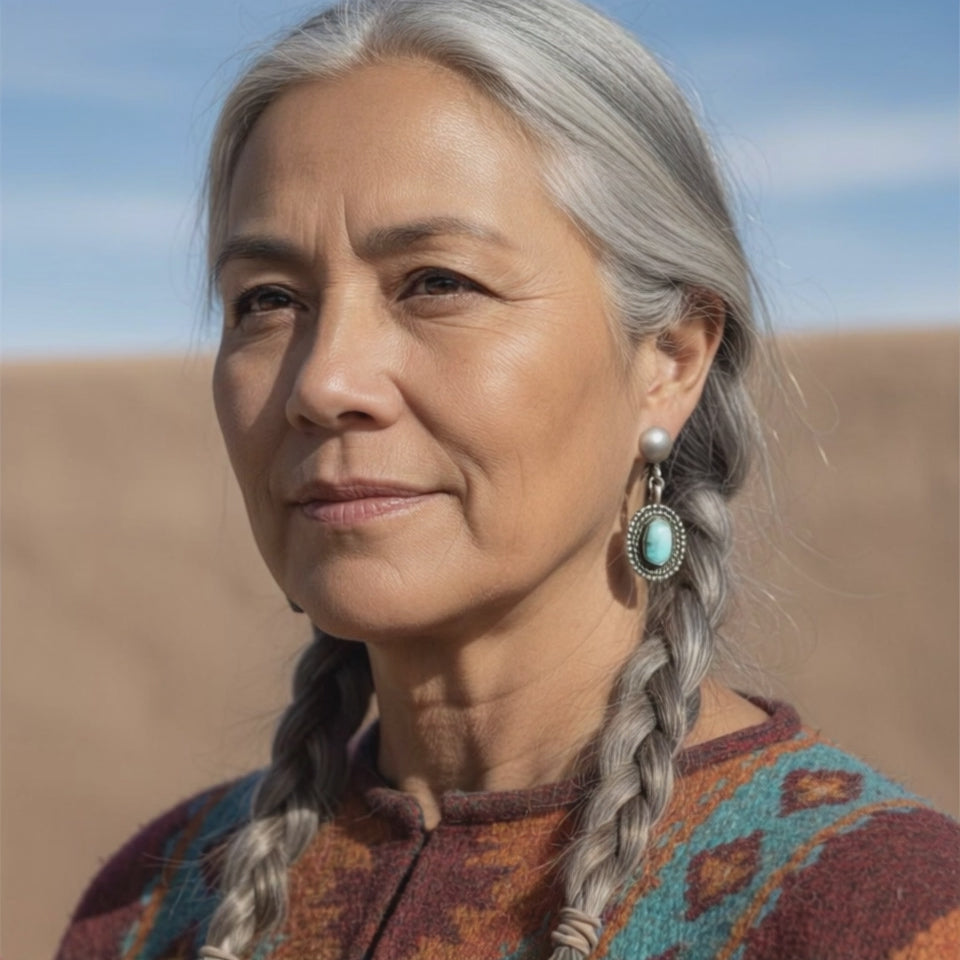 Sierra Nevada Turquoise Earrings Sterling Southwest Design