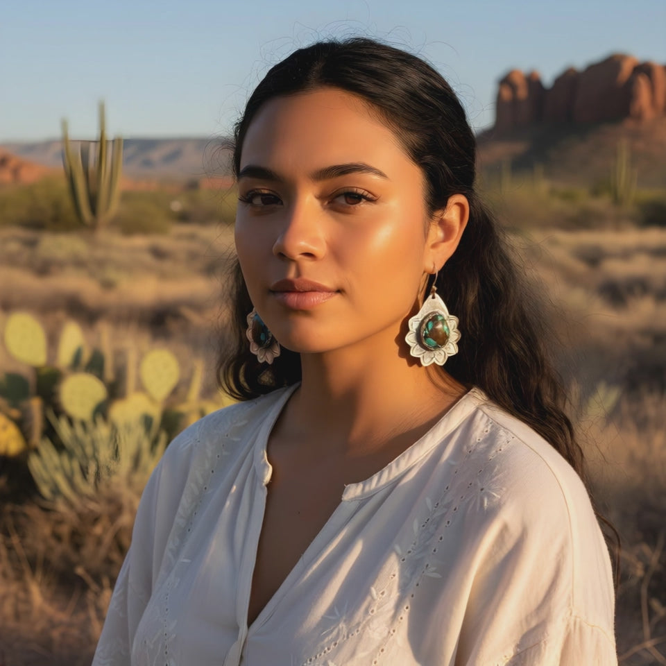 Dramatic Blue Moon Turquoise Earrings Sky Blue Black Sterling Silver
