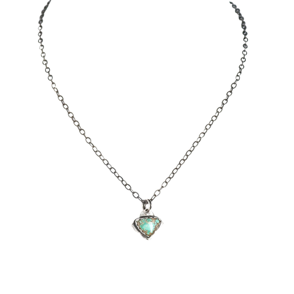 Carico Lake Turquoise Pendant Necklace Sterling Chain 18" -NewWorldGems
