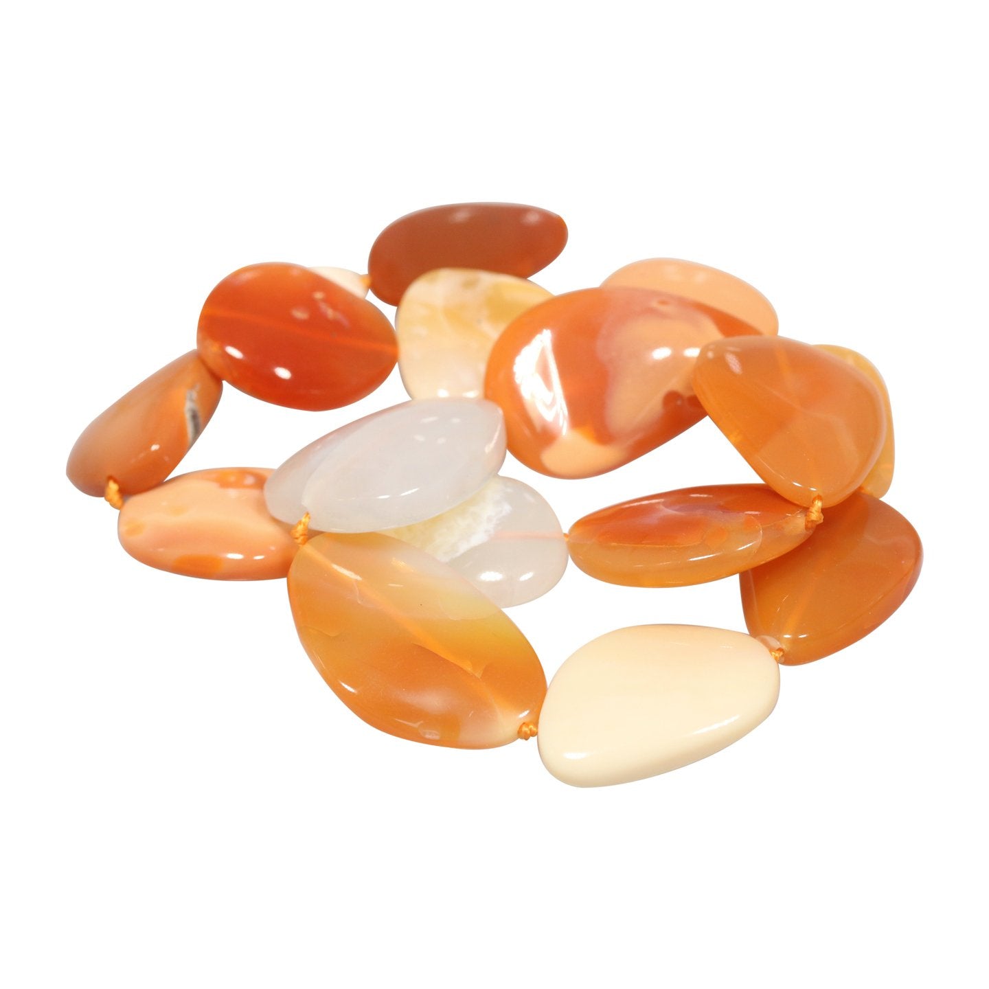 Mexican Opal Apricot Cream Potato Beads Large, -NewWorldGems