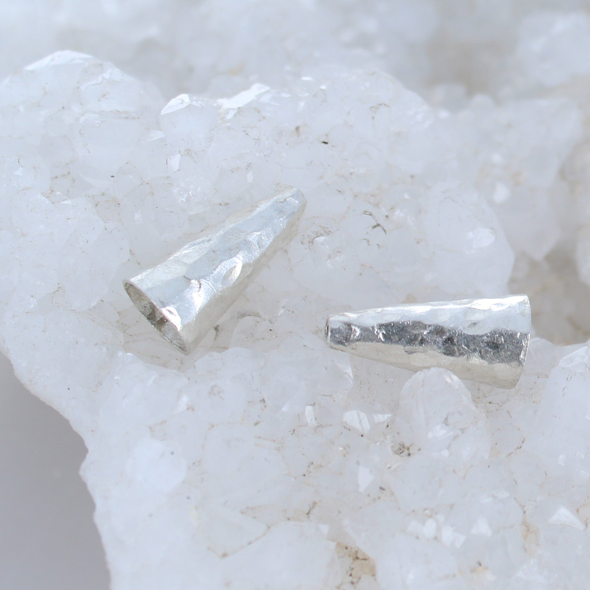 Textured Sterling Silver End Cones 20x8mm Pair -NewWorldGems