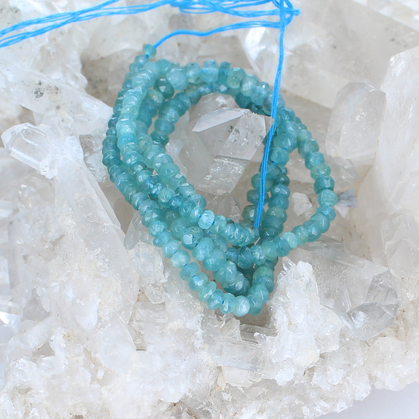 AAA GRANDIDIERITE Beads Faceted Graduated Light Paraiba Blue -NewWorldGems