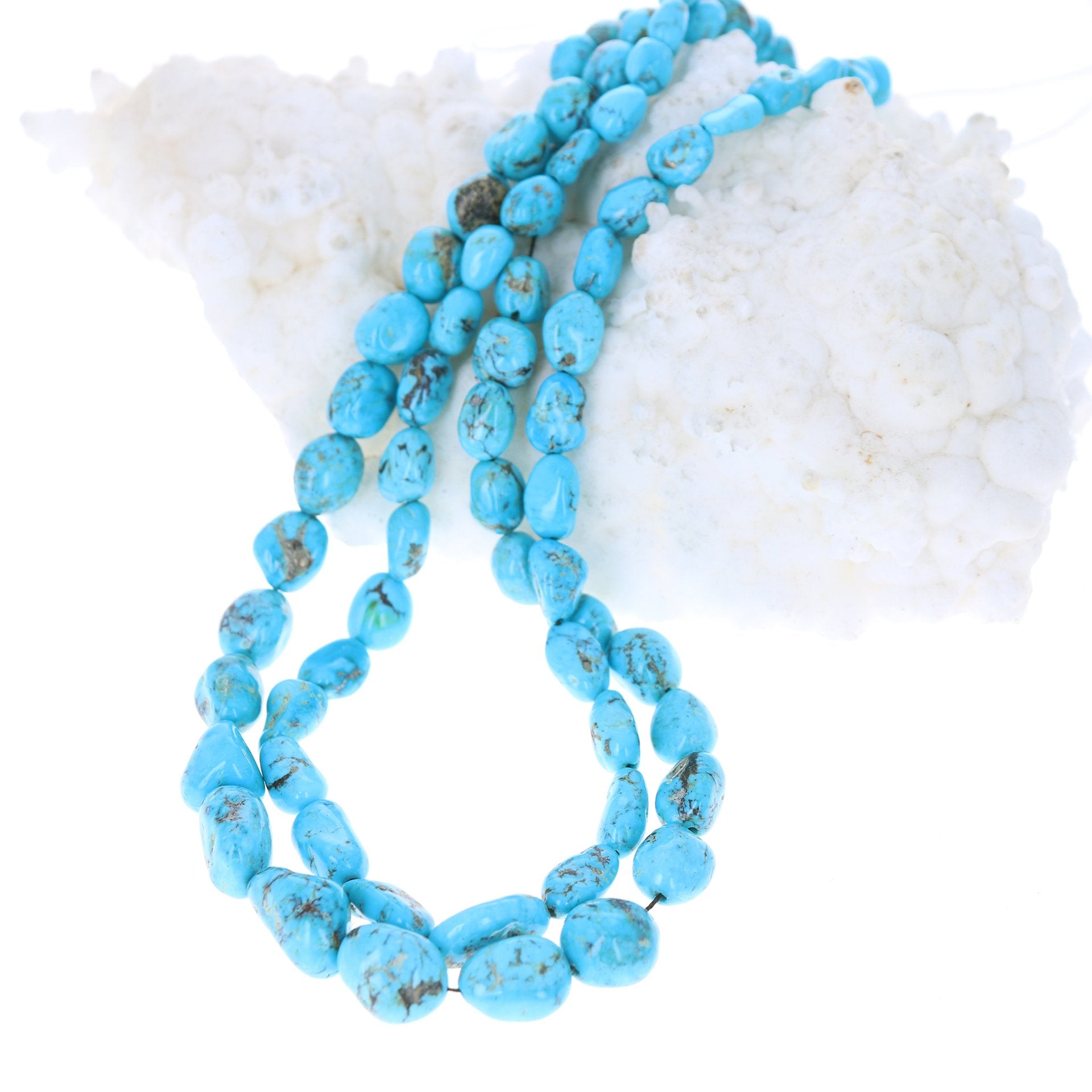 Tonopah Nevada Turquoise Beads Nevada Potato Shape Large, -NewWorldGems