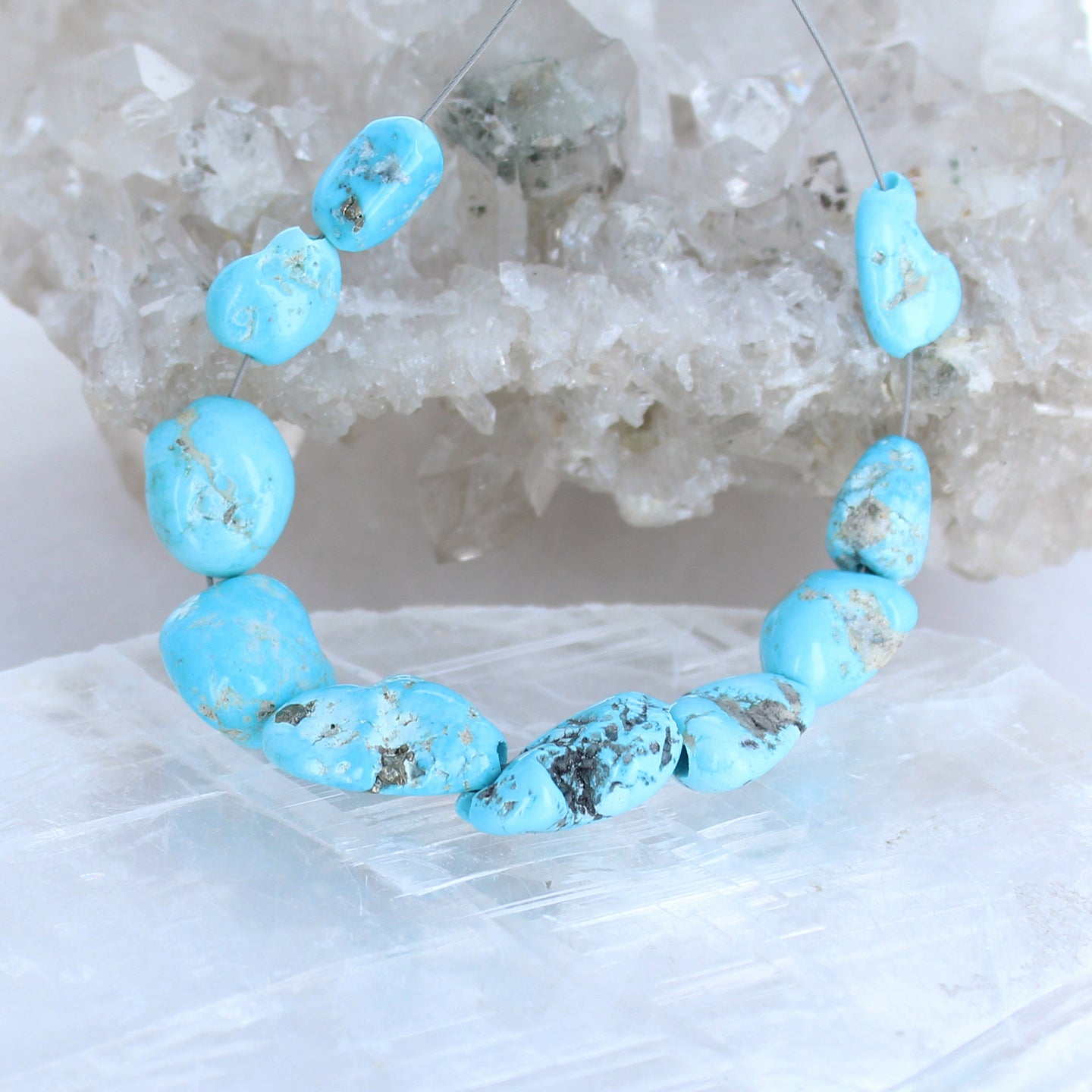 Sky Blue Mexican Turquoise Beads 11-20mm 2mm Hole -NewWorldGems