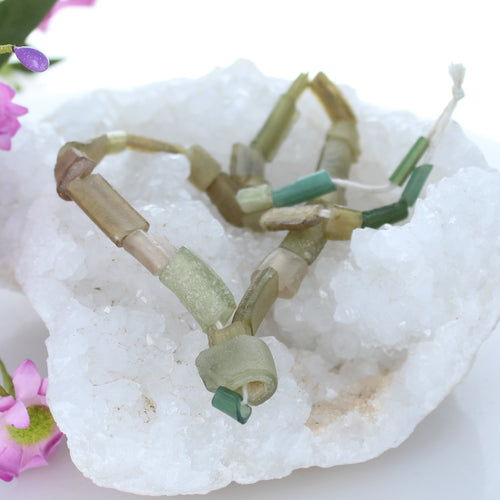 Ancient ROMAN GLASS Beads Greens and Golds #2 -NewWorldGems