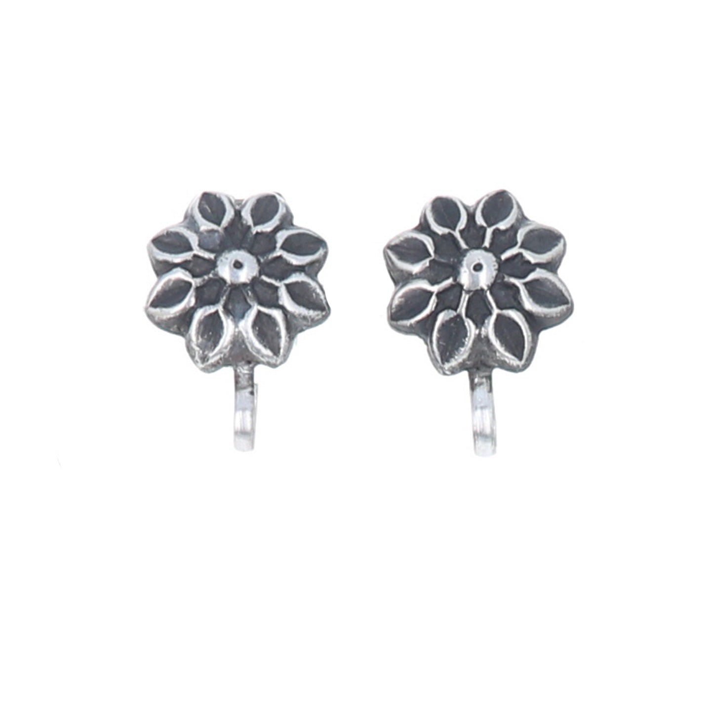 Sterling Silver Flower Post Style Earrings Components -NewWorldGems