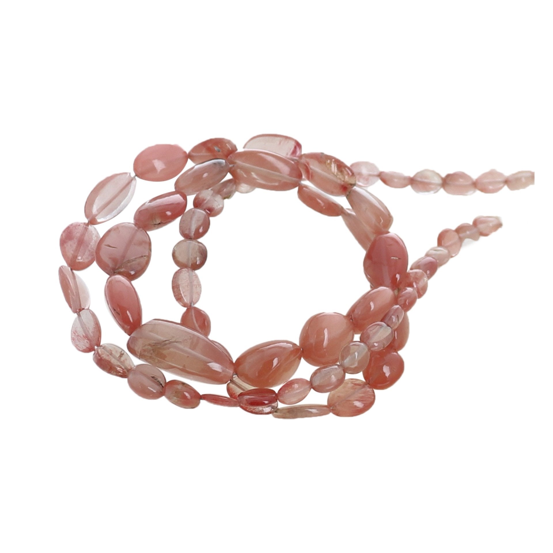 Andesine Beads Oval Shape Light Rose Gold Color 5-16X7Mm 18" -NewWorldGems