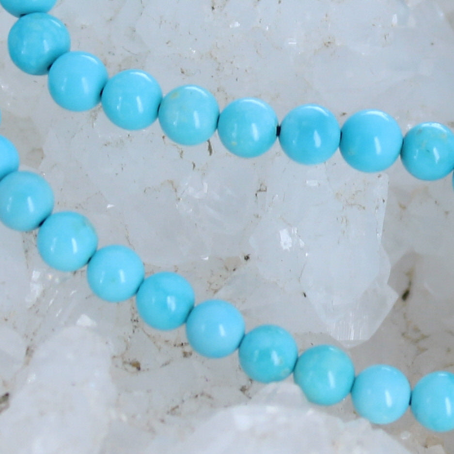 AAA Sleeping Beauty Turquoise Beads Round 4mm 12" -NewWorldGems