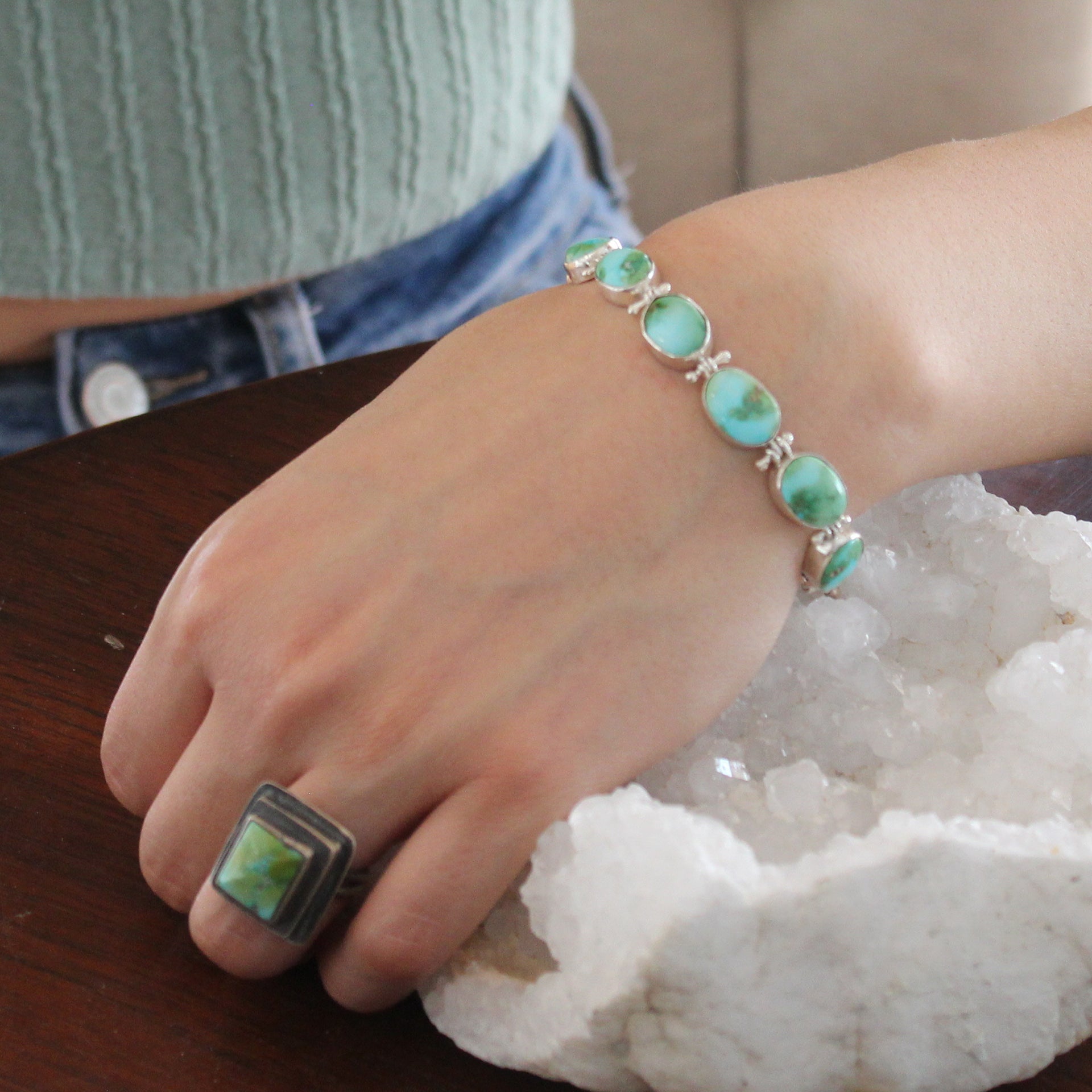 Royston Turquoise Ring Sterling Southwest One Of A Kind -NewWorldGems