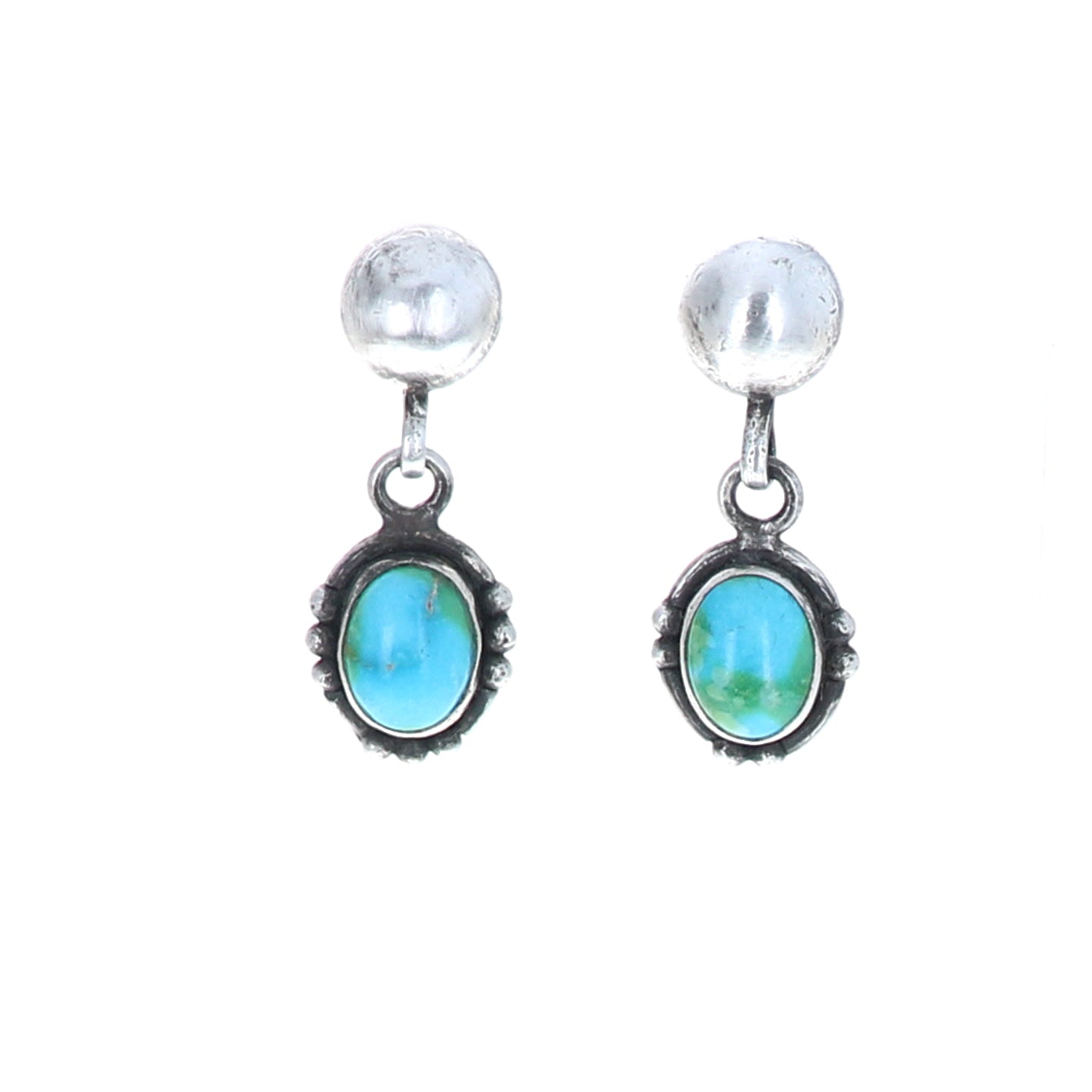 Sonoran Gold Turquoise Earrings Green Or Blue Sterling -NewWorldGems