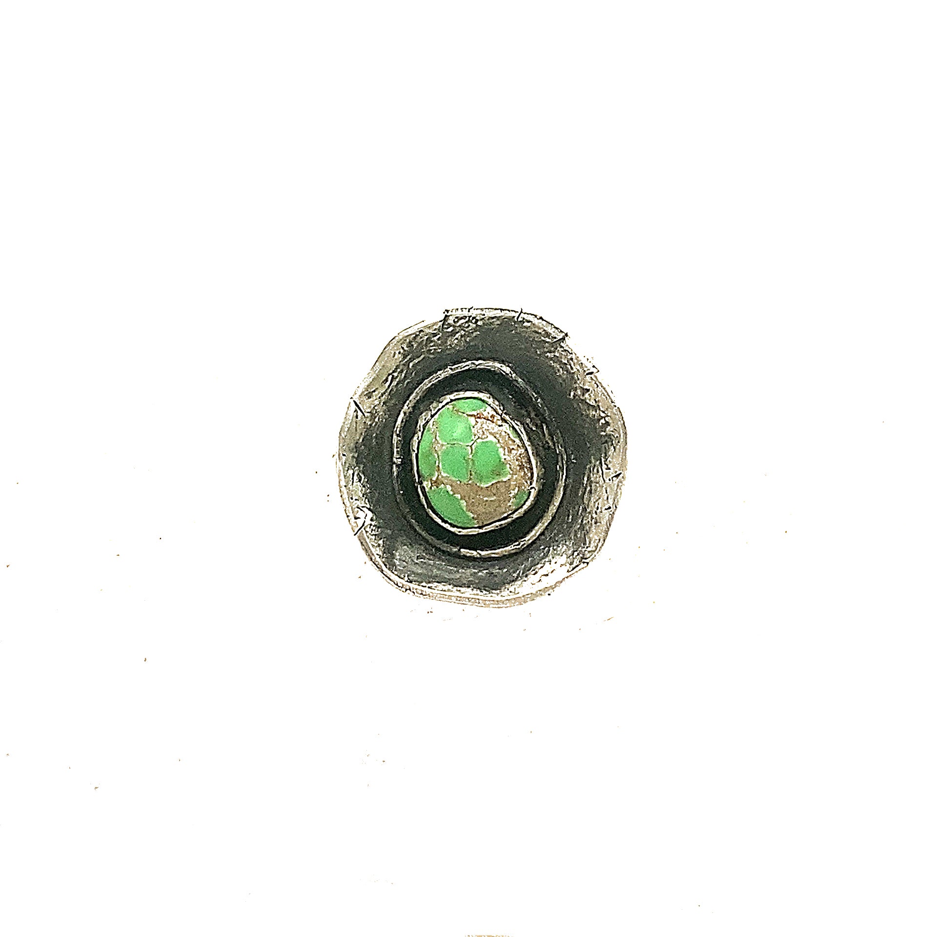 TURQUOISE Free Form Flower Ring Sterling Size 7 Choose -NewWorldGems