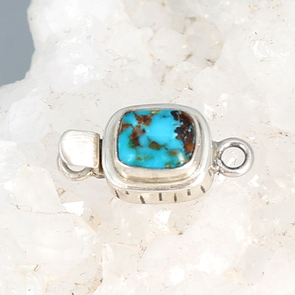 CARICO LAKE Turquoise Clasp Southwest Style Cushion Shape -NewWorldGems