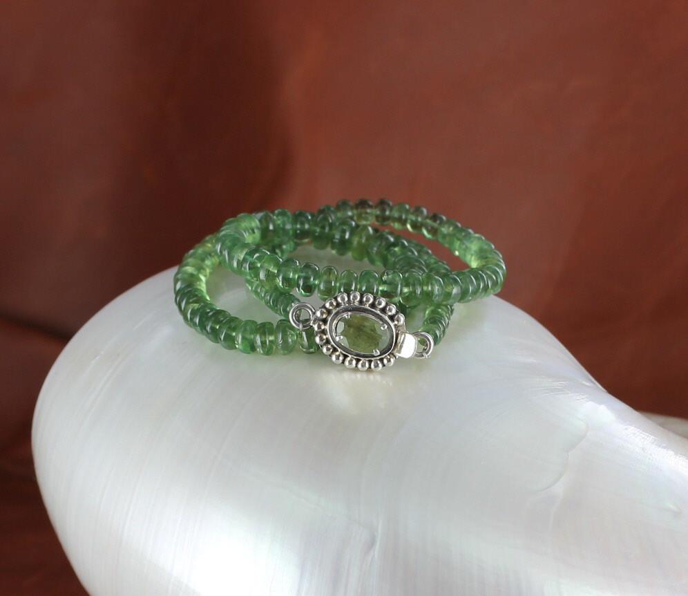 Apatite Necklace Rondelle Beads Green 4.5-7.5Mm 17" -NewWorldGems