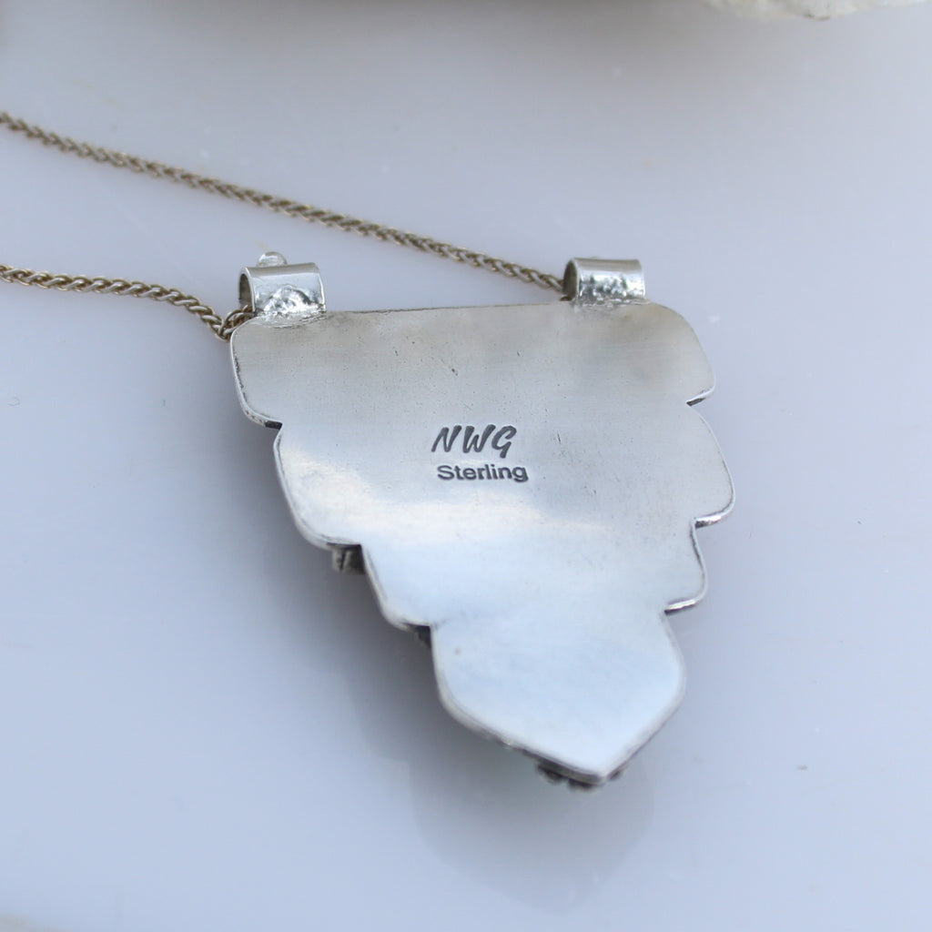 Carico Lake and Sonoran Turquoise Pendant Sterling Silver -NewWorldGems