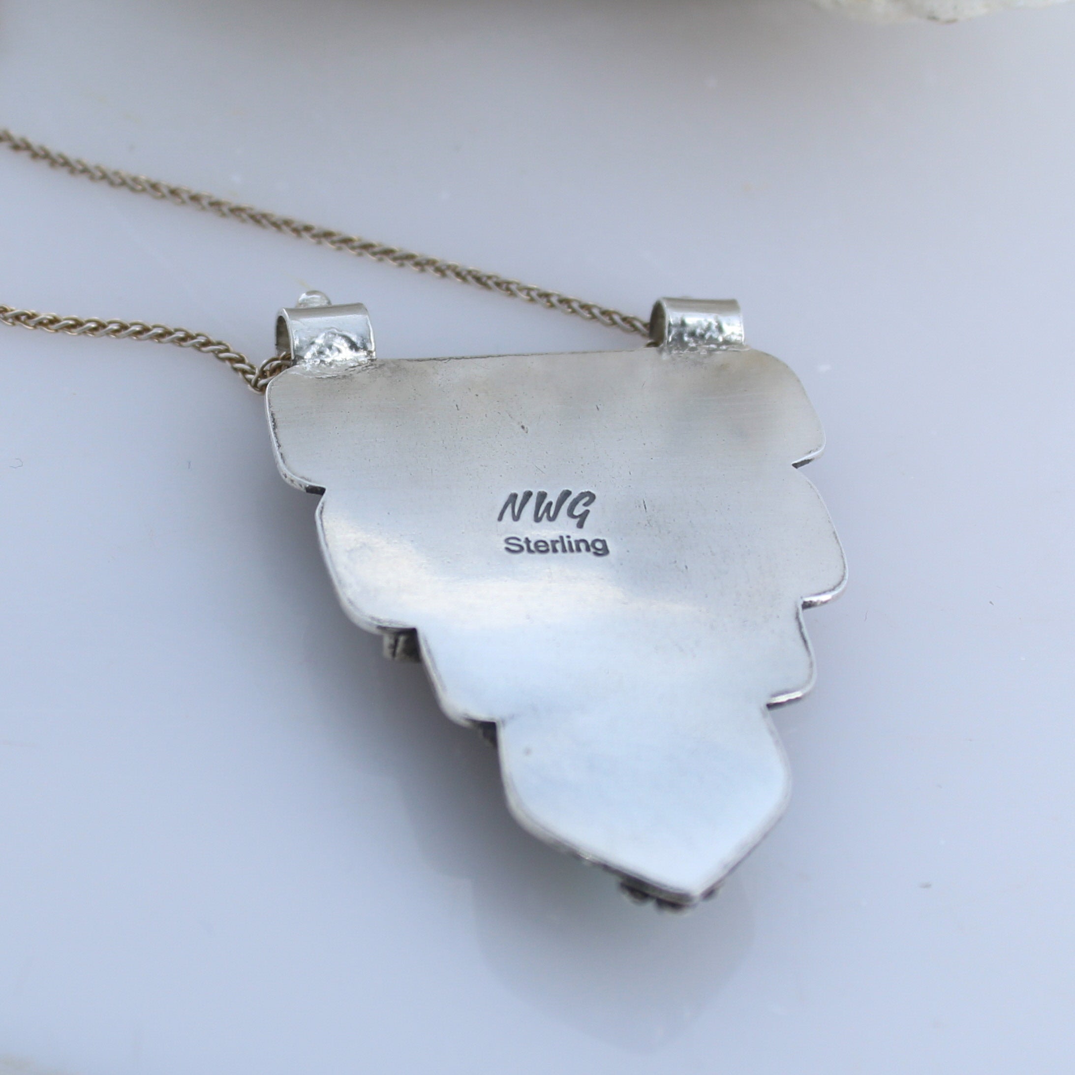 Carico Lake and Sonoran Turquoise Pendant Sterling Silver -NewWorldGems