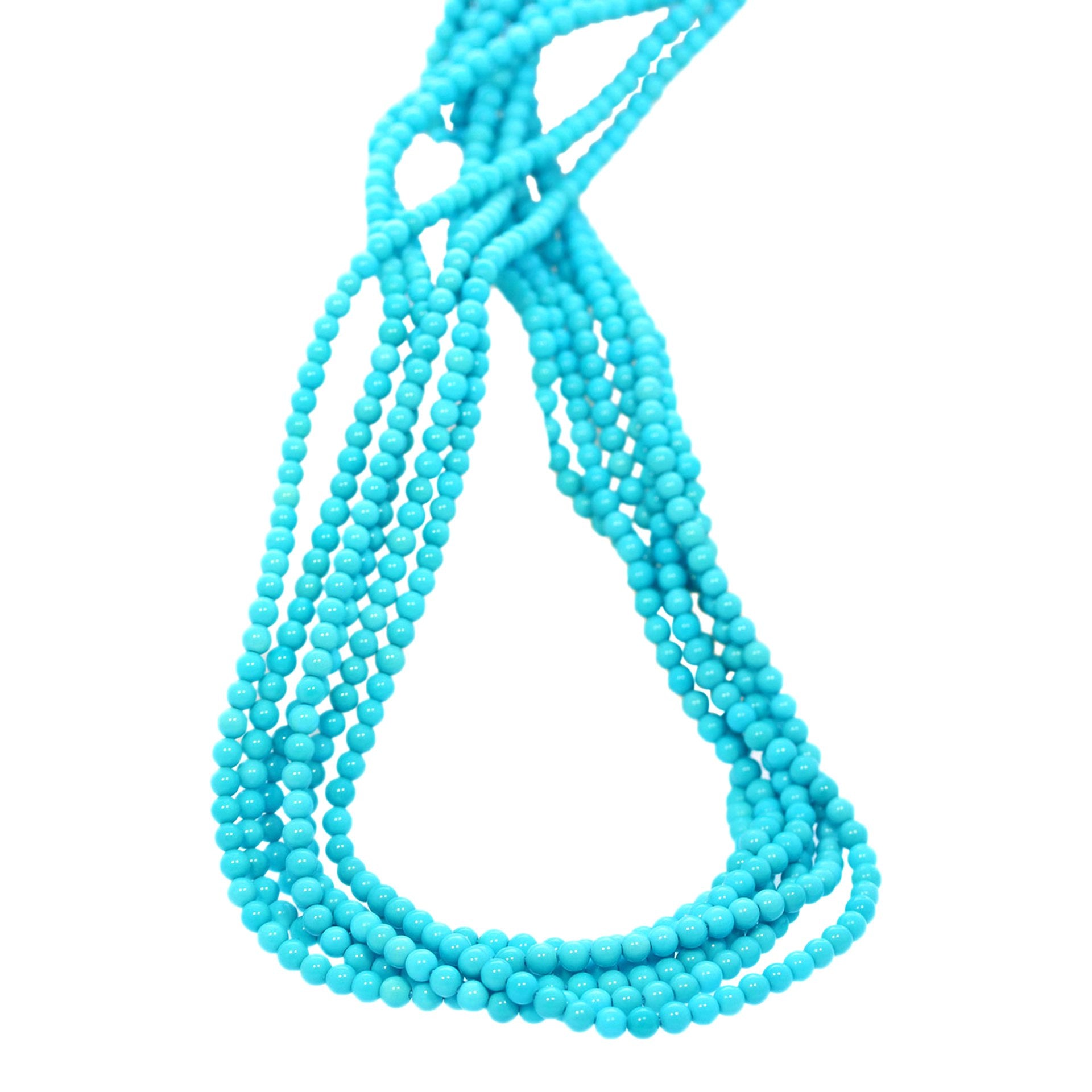 AAA Sleeping Beauty Turquoise Beads Round 3.8-4mm -NewWorldGems