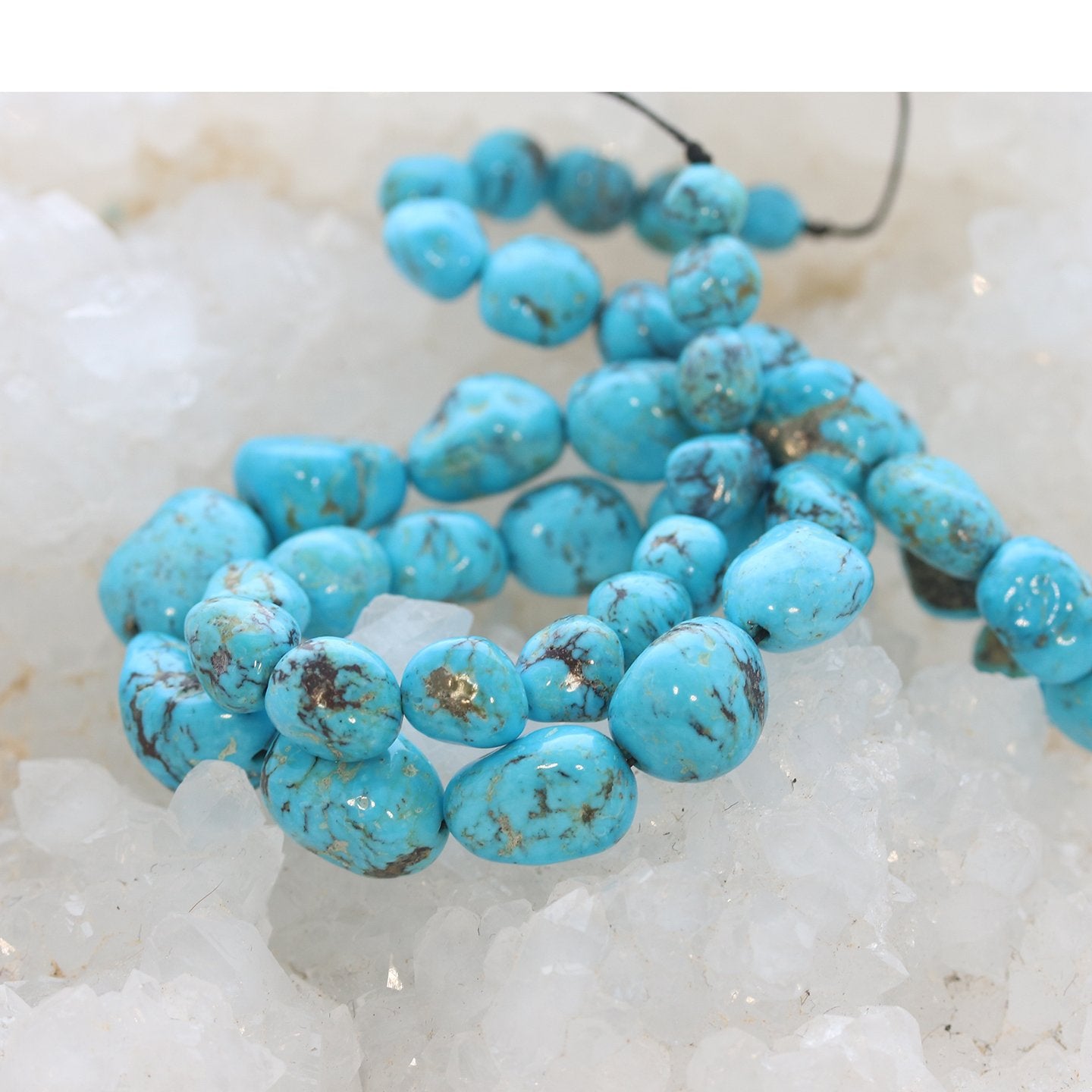 Tonopah Nevada Turquoise Beads Nevada Potato Shape Deep Blue -NewWorldGems
