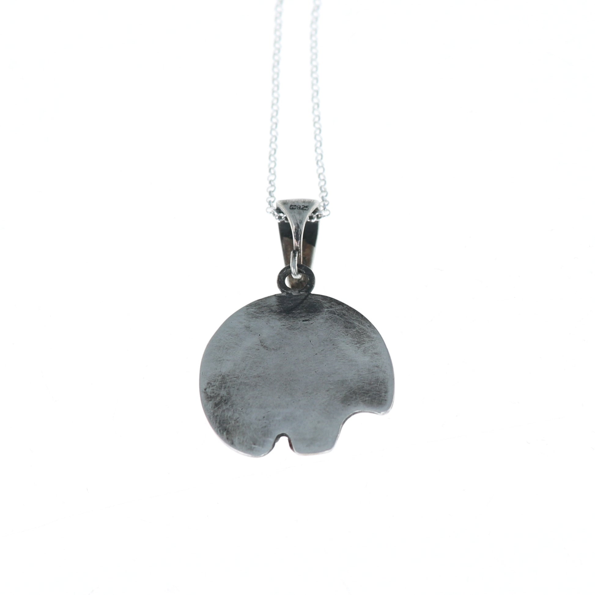 Kingman Deep Blue Turquoise Zuni Bear Pendant Sterling -NewWorldGems