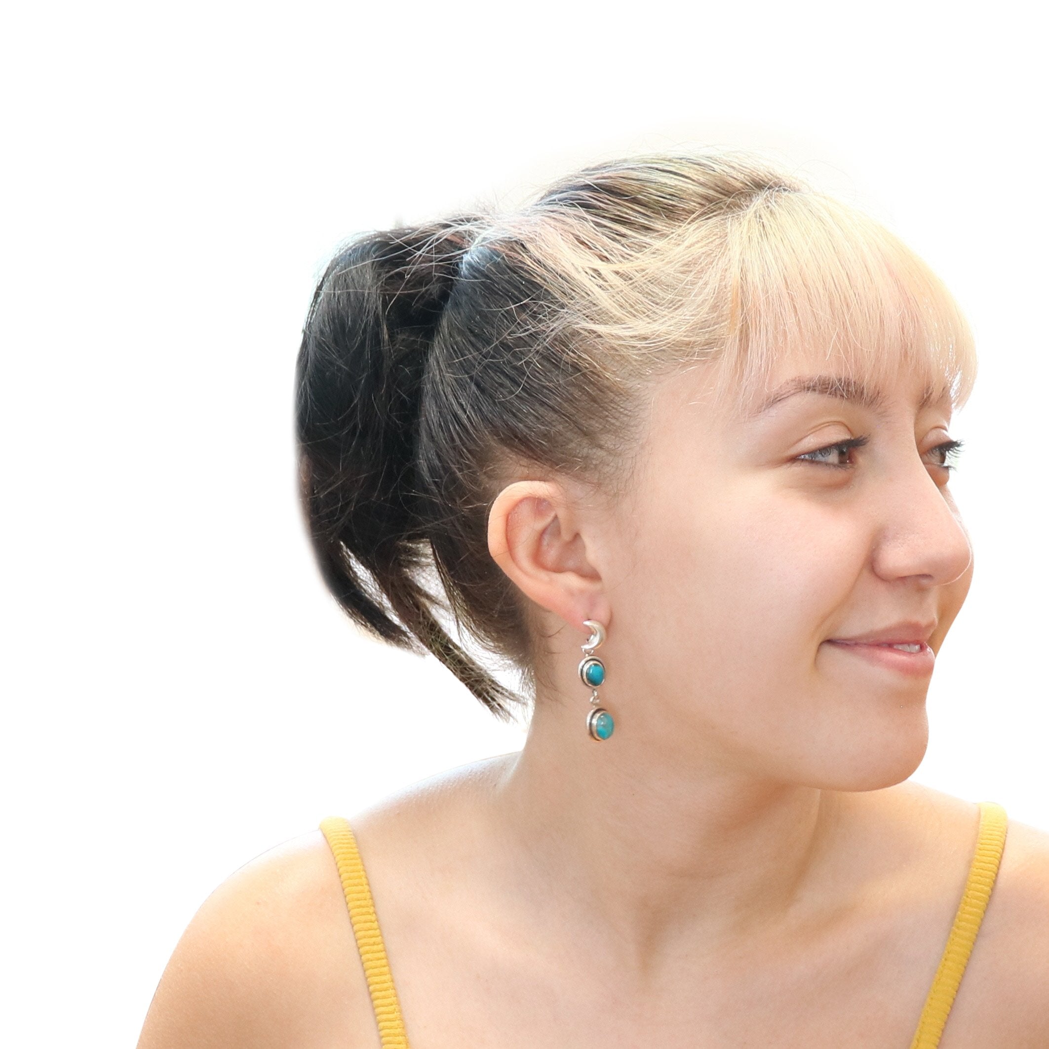 Gem Silica Earrings Sterling Silver Moons -NewWorldGems