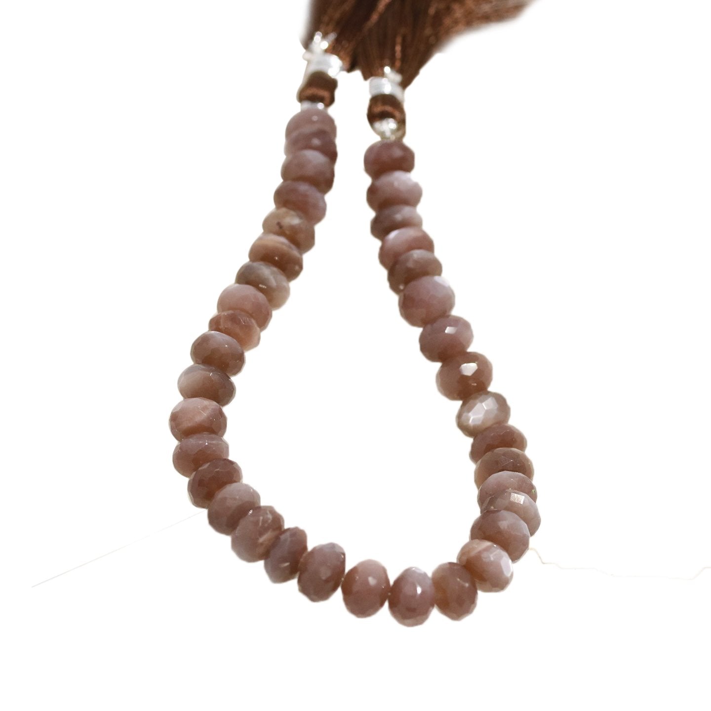Moonstone Beads Chocolate Faceted Rondelles 9Mm 8" -NewWorldGems