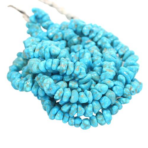 Blue Bird Turquoise Nevada Brilliant Blue Nuggets 7-9Mm -NewWorldGems