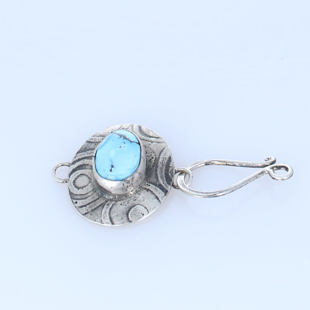 Mixed Gemstone and Turquoise Sterling Clasp J Hook -NewWorldGems