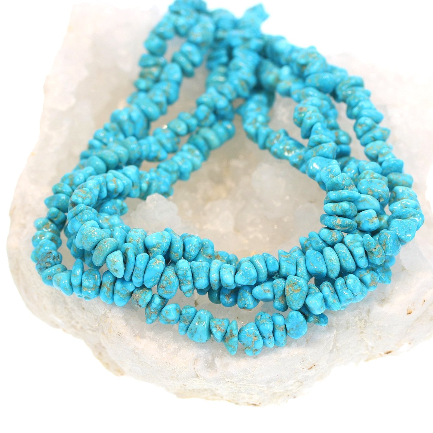 Blue Bird Turquoise Nevada Brilliant Blue Nuggets 7-9Mm -NewWorldGems