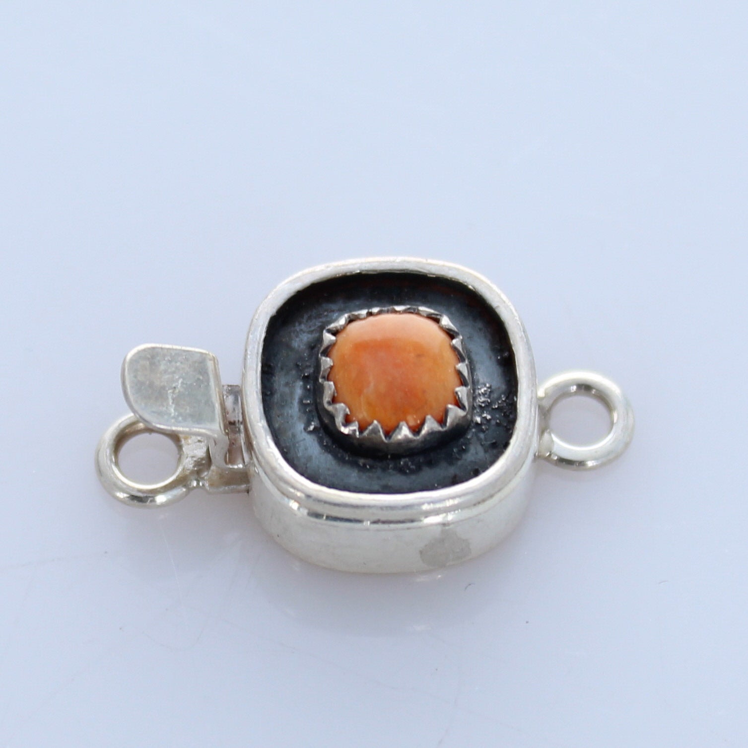 SPINY OYSTER Clasp Cushion Sterling Red Orange or Apricot -NewWorldGems
