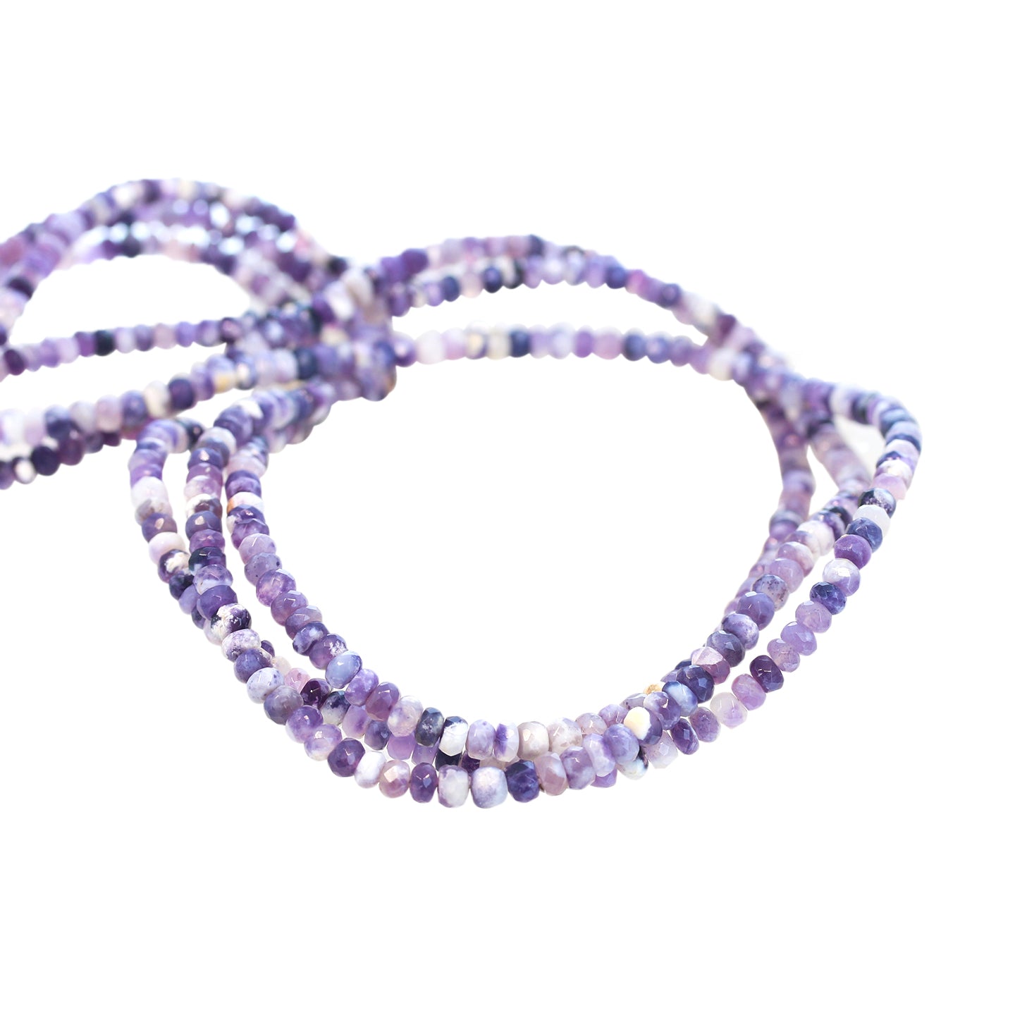 Mexican Opal Beads Rondelles Purple Faceted 4mm -NewWorldGems
