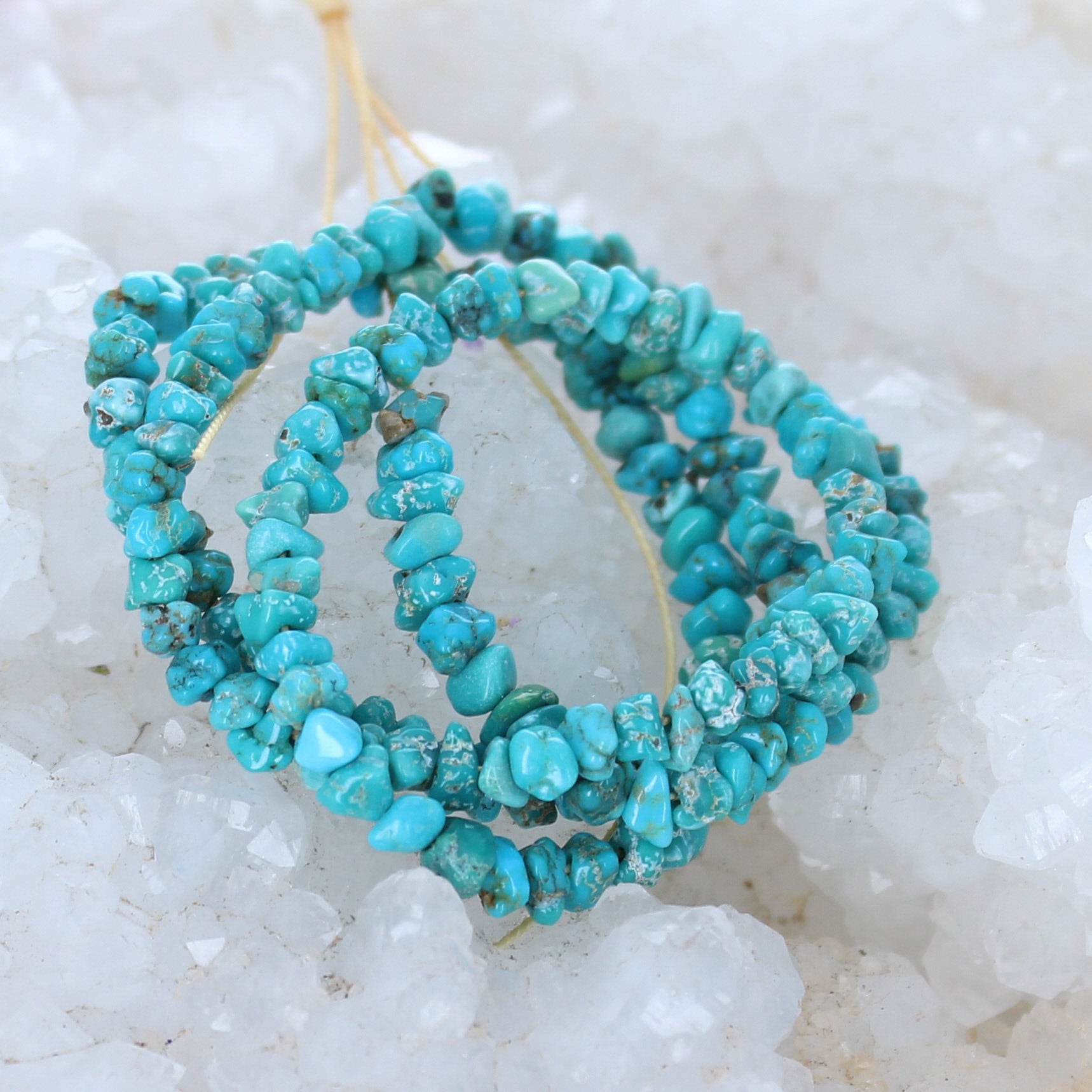 Lone Mountain Turquoise Beads Aqua Blue 4mm -NewWorldGems